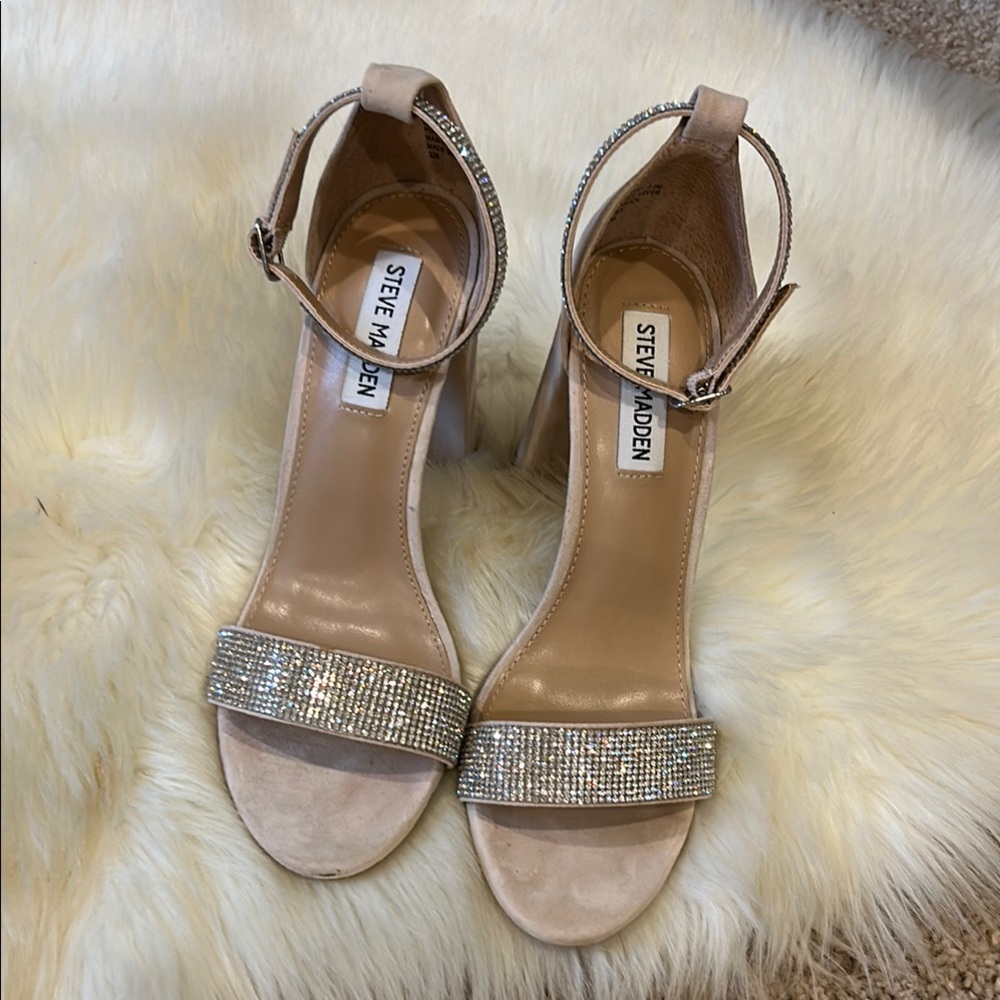 Steve Madden Tan Rhinestone Women's Heels
